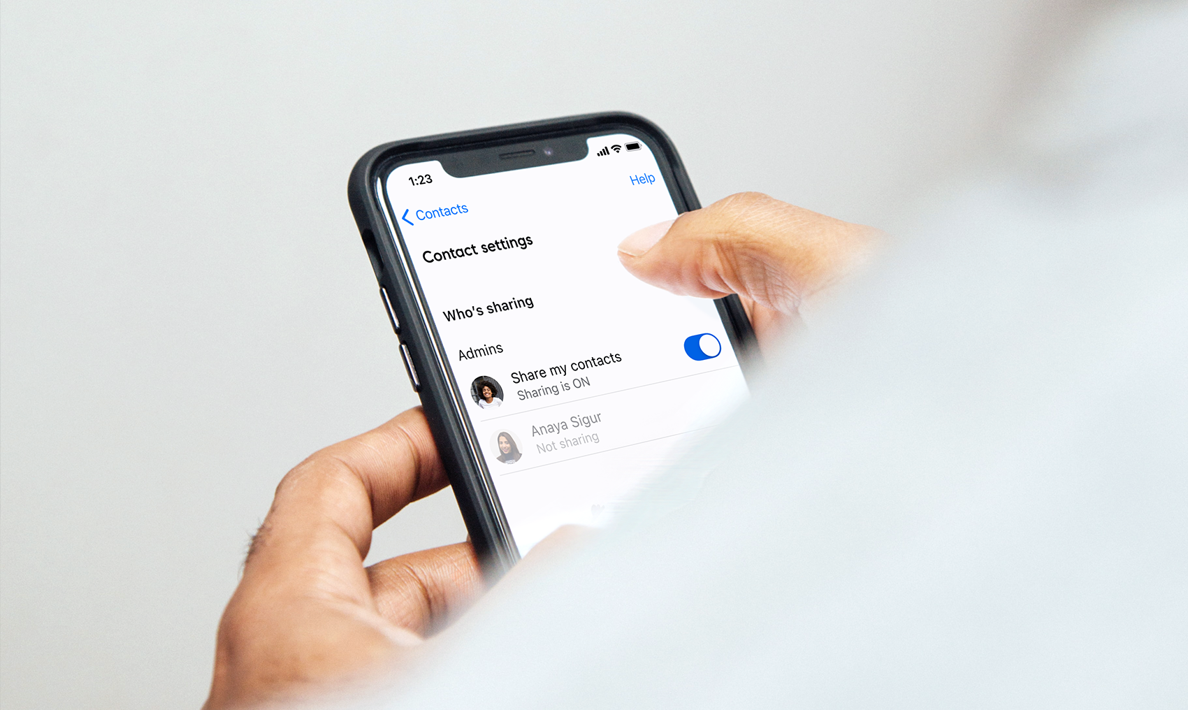 Team contacts control